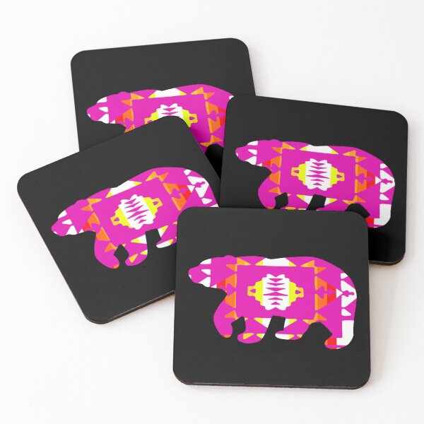 Item preview, Pink / Fire Color / White Native Print Bear designed and sold by JMWCD.