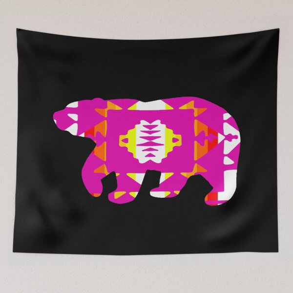 Item preview, Pink / Fire Color / White Native Print Bear designed and sold by JMWCD.
