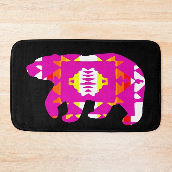 Item preview, Pink / Fire Color / White Native Print Bear designed and sold by JMWCD.
