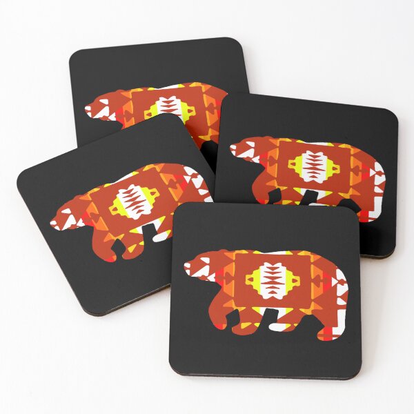 Item preview, Dark Red / Fire Color / White Native Print Bear designed and sold by JMWCD.