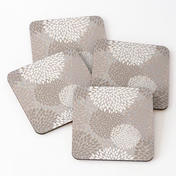 Item preview, Abstract Floral Grayish Brown Cream designed and sold by Ale's Art.