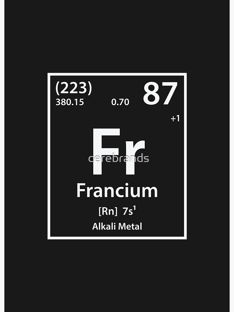 Francium Element Art Board Print By Cerebrands Redbubble