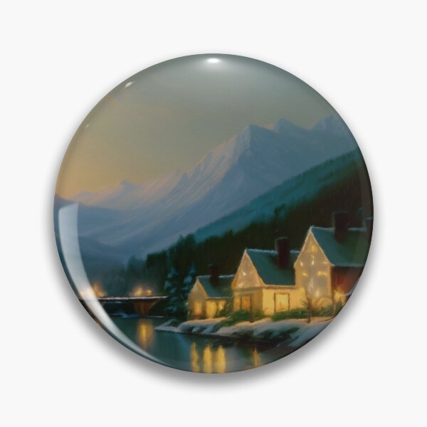 Item preview, Snowy Village by the River and Mountains designed and sold by Zeph1.