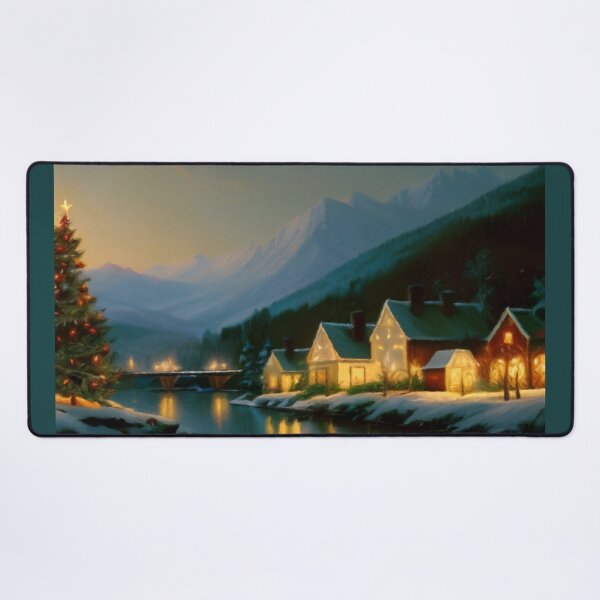 Item preview, Snowy Village by the River and Mountains designed and sold by Zeph1.