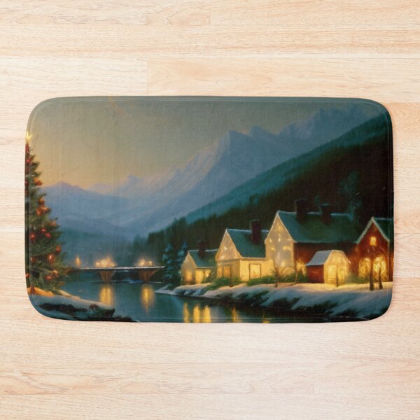 Item preview, Snowy Village by the River and Mountains designed and sold by Zeph1.