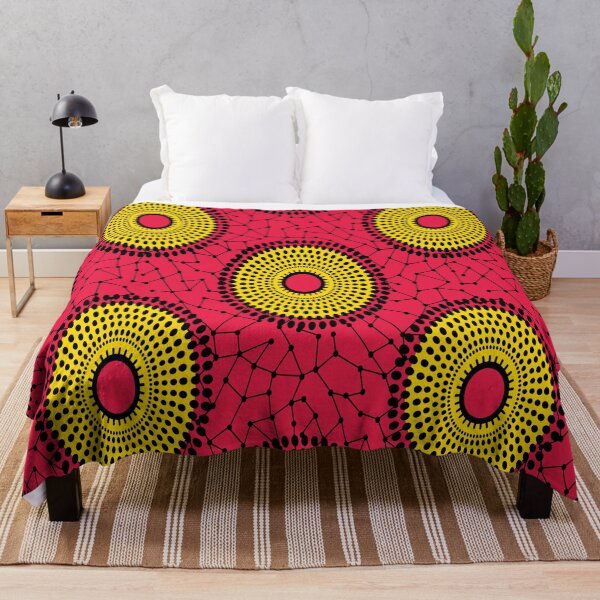 Item preview, African Wax Print - Red, Yellow, Black Batik designed and sold by Gladys Gordon.