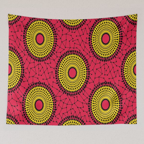 Item preview, African Wax Print - Red, Yellow, Black Batik designed and sold by Gladys Gordon.