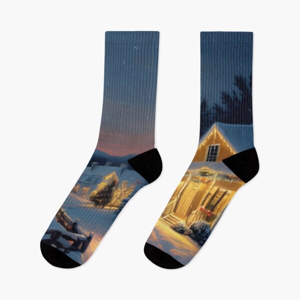 Item preview, Snowy Serene Christmas Landscape on a Winter Evening designed and sold by Zeph1.
