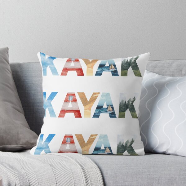 Item preview, KAYAK - Coastal Lettering with Sailboat designed and sold by TwoSmallPtatoes.