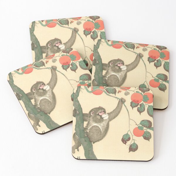 Item preview, Monkey Wasp Persimmon - Ohara Koson designed and sold by NineVi.