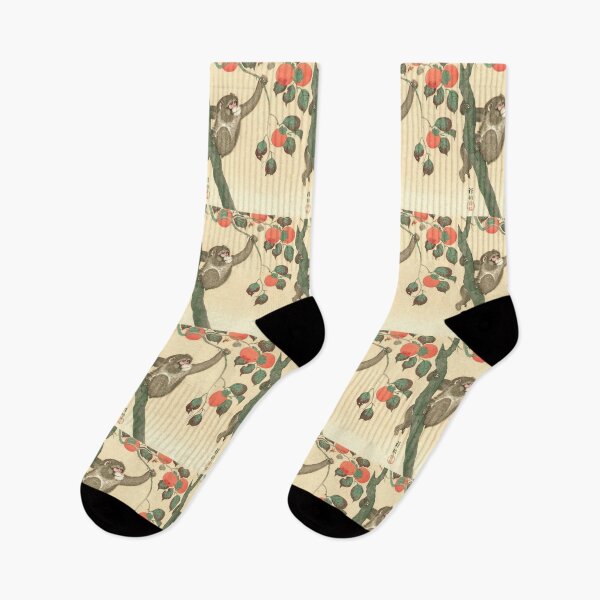 Item preview, Monkey Wasp Persimmon - Ohara Koson designed and sold by NineVi.