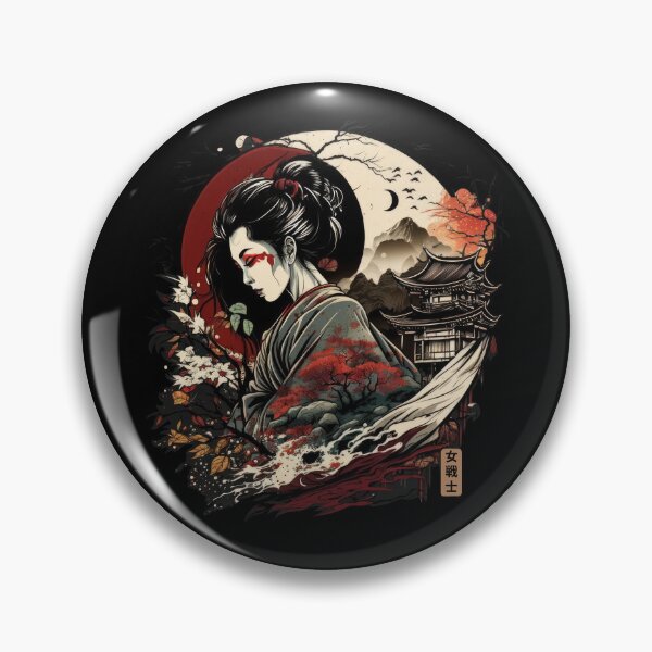 Item preview, Warrioress Marches Through A Red Grove Japanese Ink  designed and sold by SamuraiSwords.