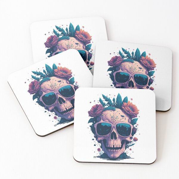 Item preview, Skull and Flowers designed and sold by Biskit222.