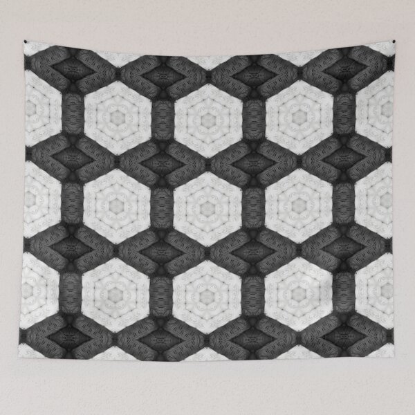 Item preview, Black and White Yarn Kaleidoscope Pattern 9 designed and sold by Swabcraft.
