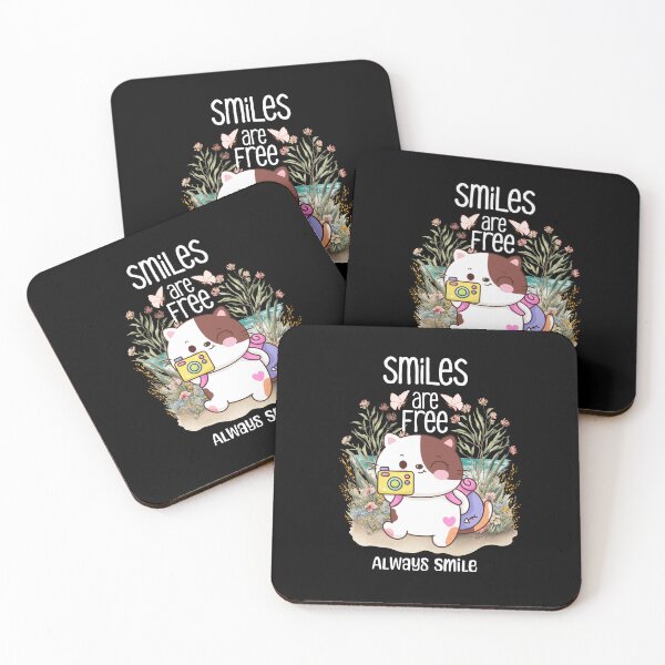 Item preview, Smiles Are Free Always Smile Cute Cat designed and sold by onthemovedesign.