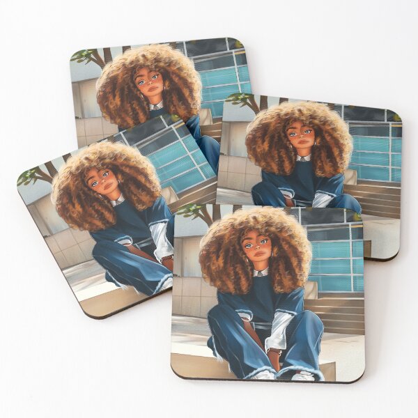 Aperçu de l'œuvre Fille aux cheveux afro bouclés créée et vendue par StarlevelArt.