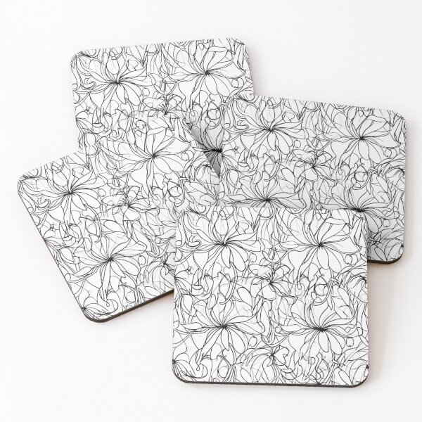 Item preview, Black And White Floral Abstract Print designed and sold by Krizelle Flores.