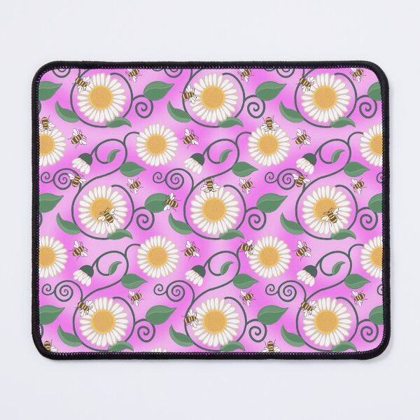 Item preview, Daisies and bees on a pink background  designed and sold by QuirkyBeez.