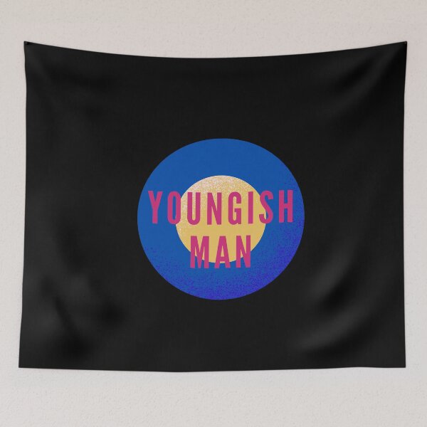 Item preview, Youngish Man badge,  Belinda Blinked, Rocky Flintstone designed and sold by SelfrontStudios.
