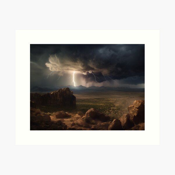 Desert Thunderstorm Art Prints for Sale | Redbubble