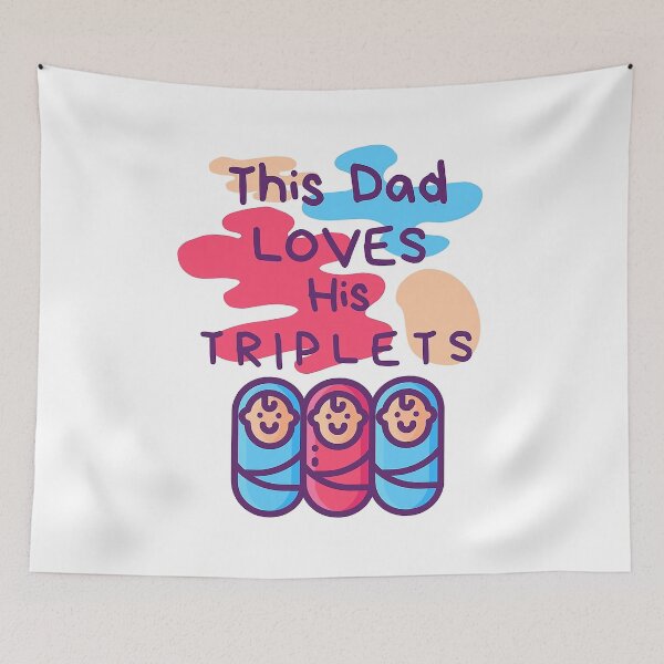 Item preview, this dad loves his triplets  designed and sold by popecassie.