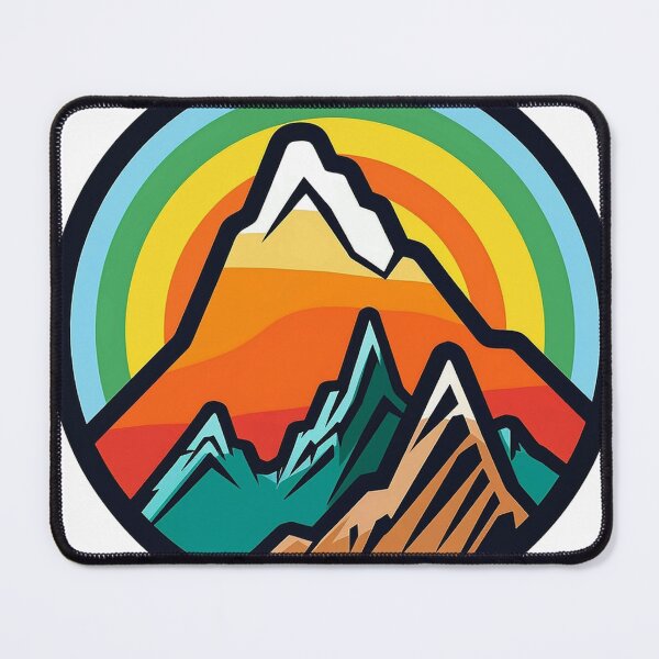 Item preview, Cute Mountain and Rainbow Circle Sticker for LGBTQ+ Pride | LGBTQ+ Pride Sticker designed and sold by stickergeek23.