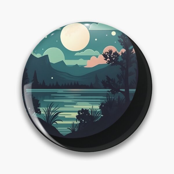 Item preview, Moon lit sky landscape sticker designed and sold by paulstamp.