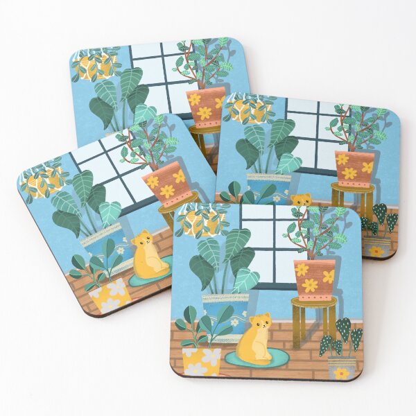 Item preview, Interior with cute yellow cat designed and sold by pinkyfish1010.