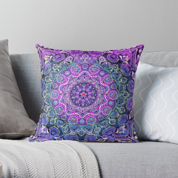 Cosmic Love Mandala Throw Pillow