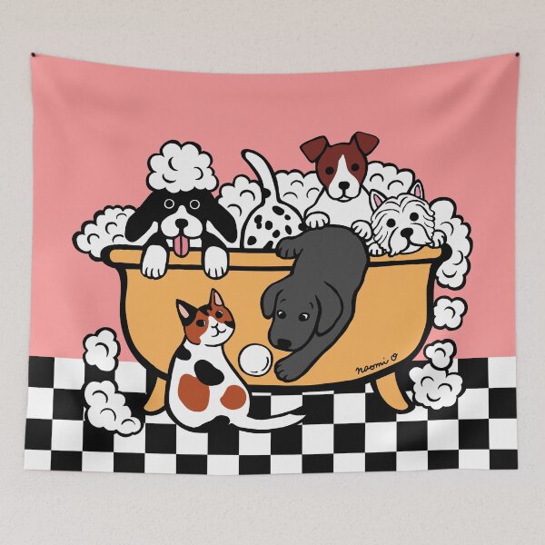 Item preview, Happy Bath Time Black Labrador and Friends designed and sold by HappyLabradors.