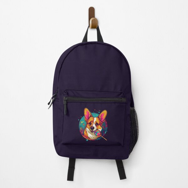 Artikelvorschau, Netter trippy Corgi mit einem Lutscher entworfen und verkauft von shopfindingbeni.