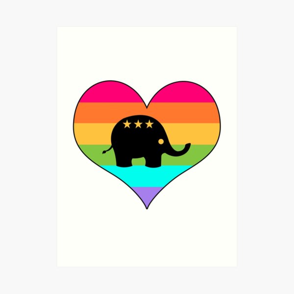 Rainbow Elephant Art Prints | Redbubble