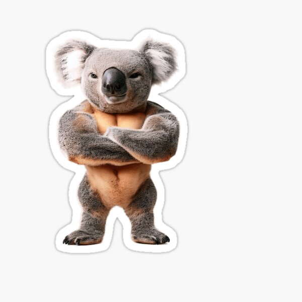 Adorable Buff Standing Koala Sticker