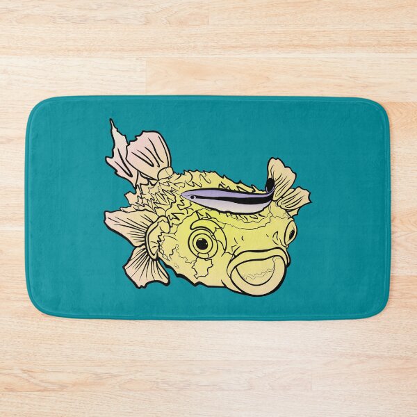 Item preview, porcupinefish puffer fish confused and amazed by cleaner fish designed and sold by MiraNomegusta.