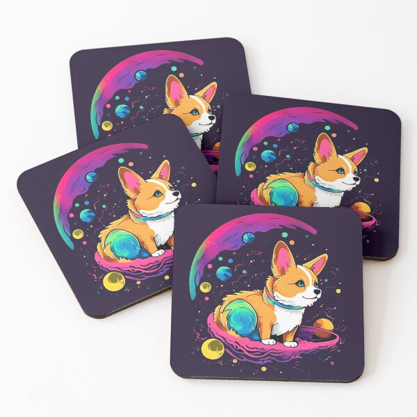 Item preview, Cute Colorful Trippy Corgi in Space designed and sold by shopfindingbeni.