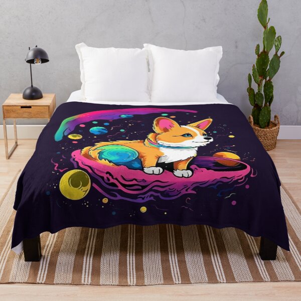 Item preview, Cute Colorful Trippy Corgi in Space designed and sold by shopfindingbeni.