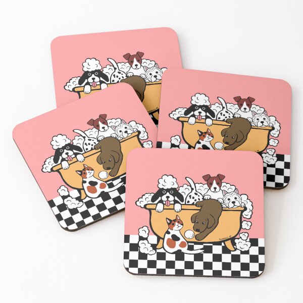 Item preview, Happy Bath Time Chocolate Labrador and Friends designed and sold by HappyLabradors.