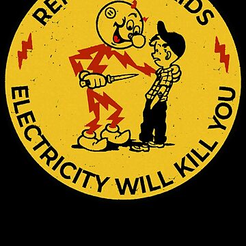 Artwork thumbnail, Yellow Reddy Kilowatt, electricity will kill you by Shawnulpepper