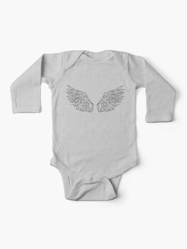 Polygonal Wings on White Background Baby One-Piece for Sale by Blackmoon9