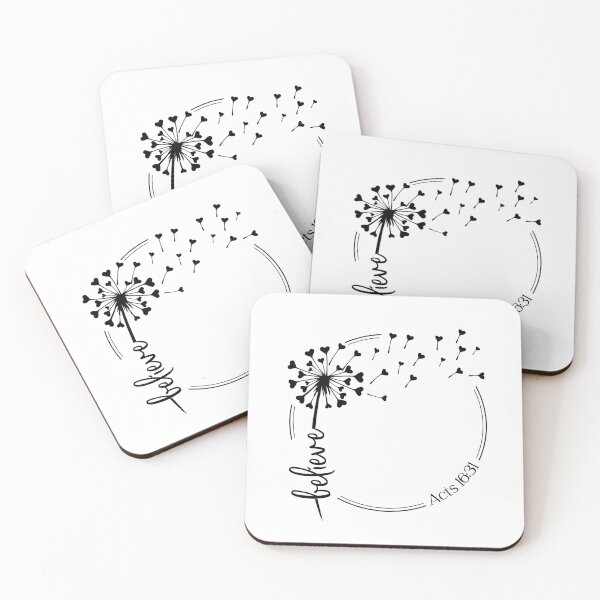 Item preview, Christian Dandelion Design - Believe - Acts 16:31 designed and sold by simplydesignart.