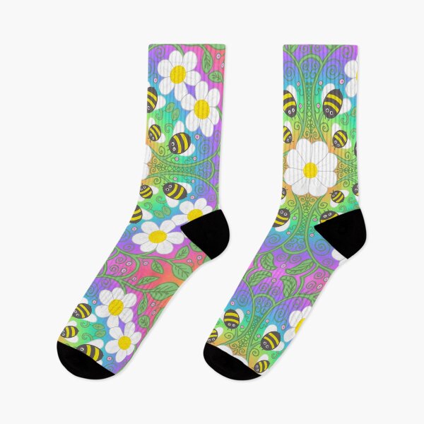 Item preview, Pastel rainbow radial bee garden designed and sold by QuirkyBeez.