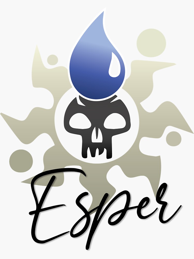Thumbnail 3 of 3, Sticker, A Simple MTG Design - Esper designed and sold by poeticdustbin.
