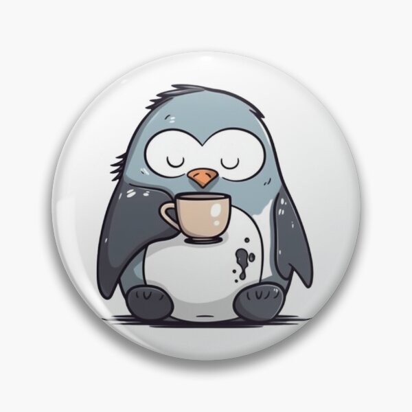 Item preview, Cute Penguin Drinking Coffee Sticker for Animal and Coffee Lovers designed and sold by Dream-Palette.