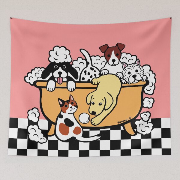 Item preview, Happy Bath Time Yellow Labrador and Friends designed and sold by HappyLabradors.