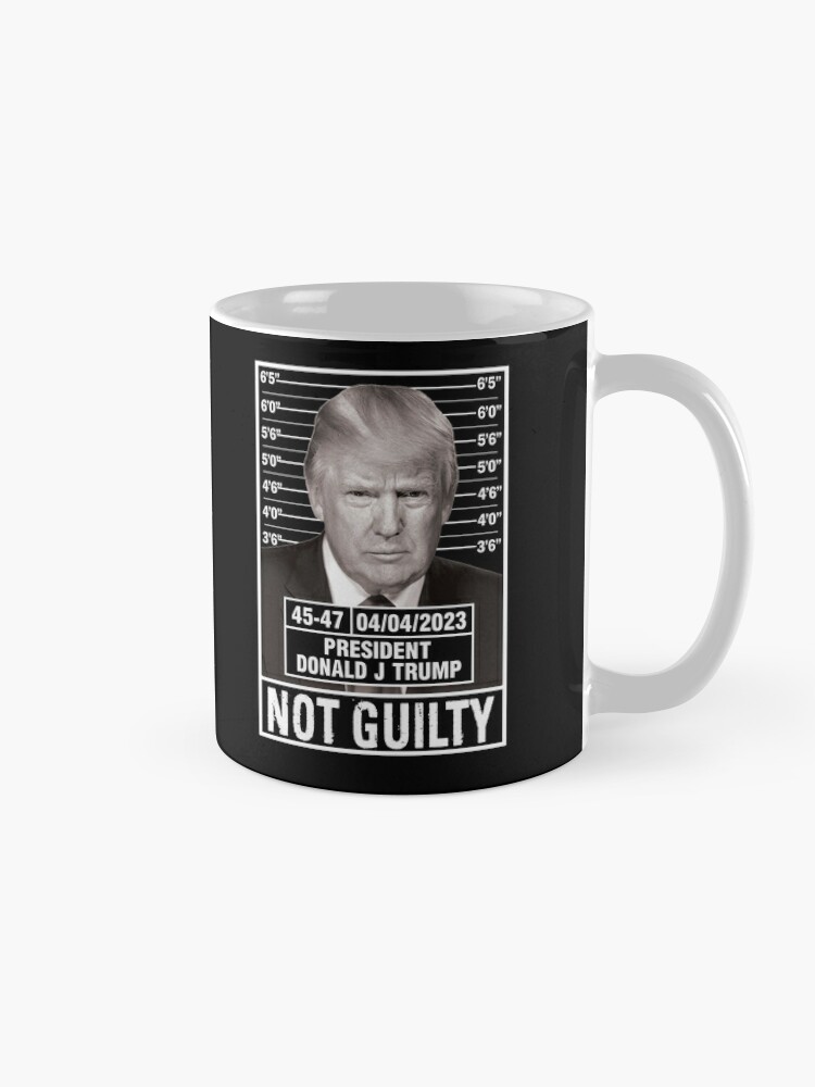 TeeShirtPalace | Funny Not Guilty Donald Trump Mug Shot Front & Back Coffee  Mug