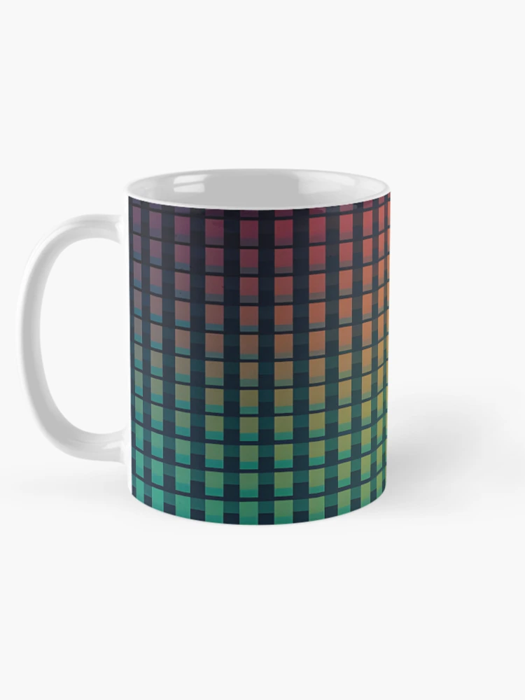 Thumbnail 5 of 6, Coffee Mug, Screen Gradient Colorful Checkerboard Pattern designed and sold by PatternBestFan.
