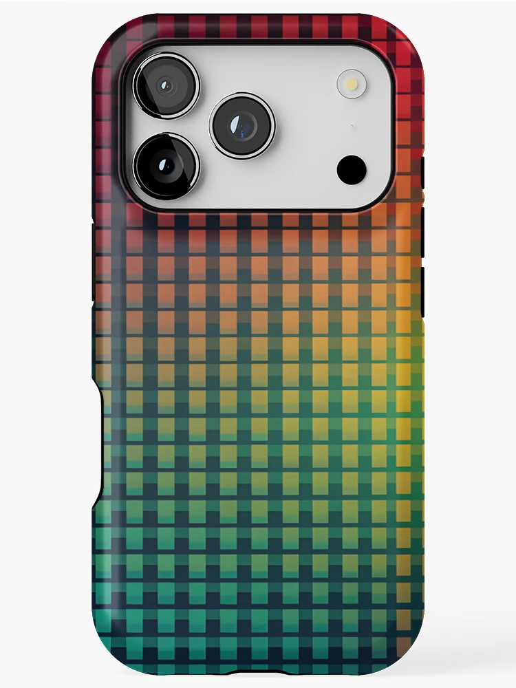 Thumbnail 1 of 4, iPhone Case, Screen Gradient Colorful Checkerboard Pattern designed and sold by PatternBestFan.