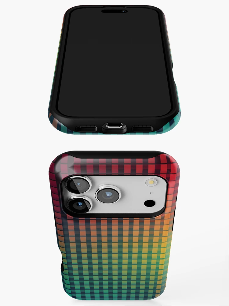 Thumbnail 3 of 4, iPhone Case, Screen Gradient Colorful Checkerboard Pattern designed and sold by PatternBestFan.