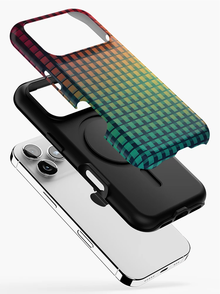 Thumbnail 2 of 4, iPhone Case, Screen Gradient Colorful Checkerboard Pattern designed and sold by PatternBestFan.