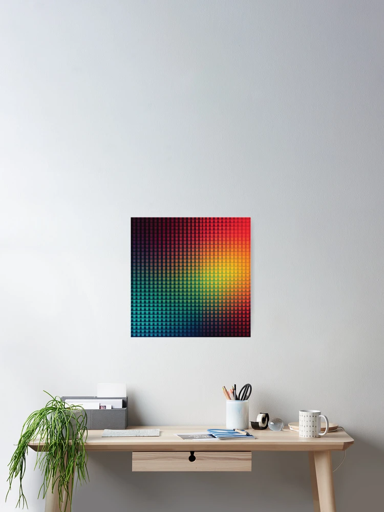 Thumbnail 2 of 3, Poster, Screen Gradient Colorful Checkerboard Pattern designed and sold by PatternBestFan.